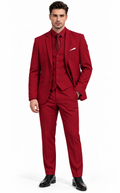 Traje Formal 3 Piezas Burdeo